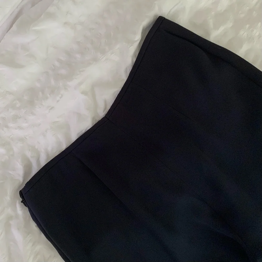 Escada Navy 100% Silk Wide Leg Pants - Picture 10 of 15